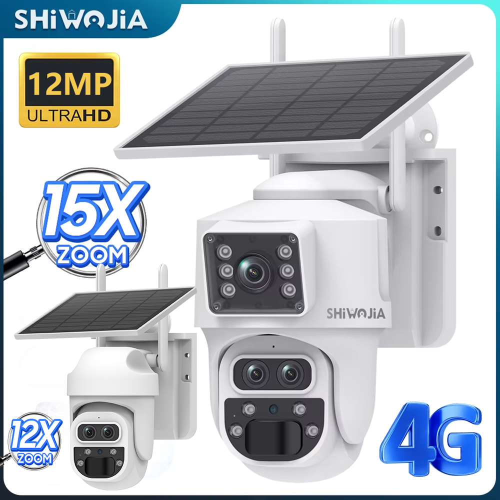 Home Security Panel - SHIWOJIA Kamera Surya Zoom 12MP 6K