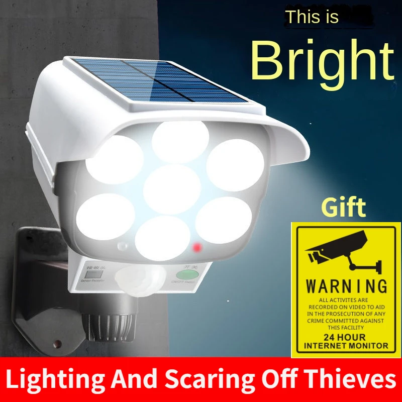 Home Security Lights - Lampu LED 77 nirkabel luar ruangan,