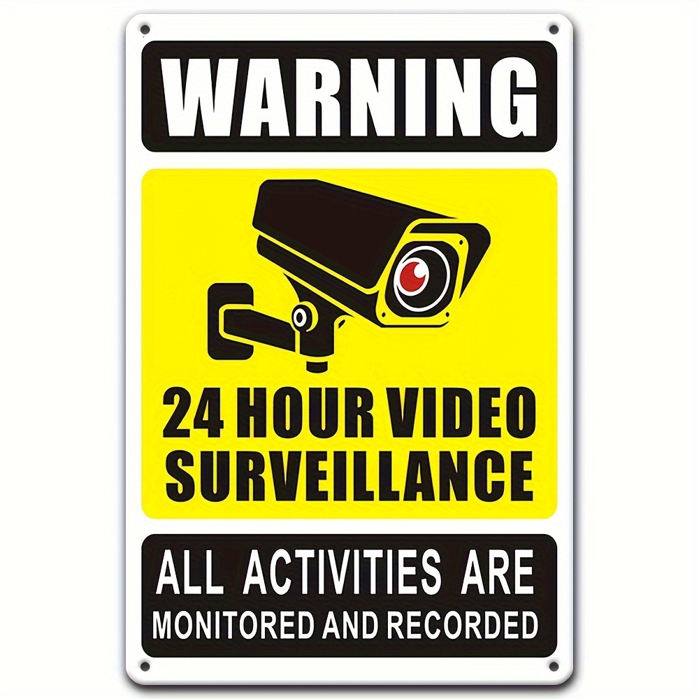 Home Security Panel - Tanda Peringatan Pengawasan Video 24/7 -