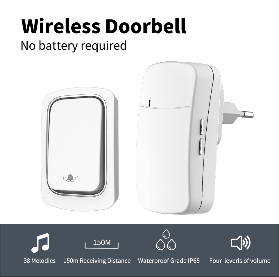 Home Security Uk - Bel Pintu Nirkabel Lonceng Selamat Datang