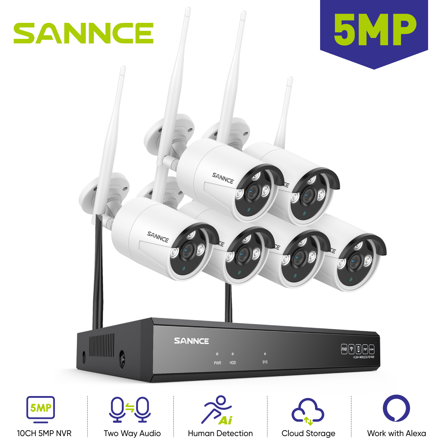 SANNCE kamera IP Wifi 5MP 6 bu - Home Security Wifi Camera ulasan dan harga