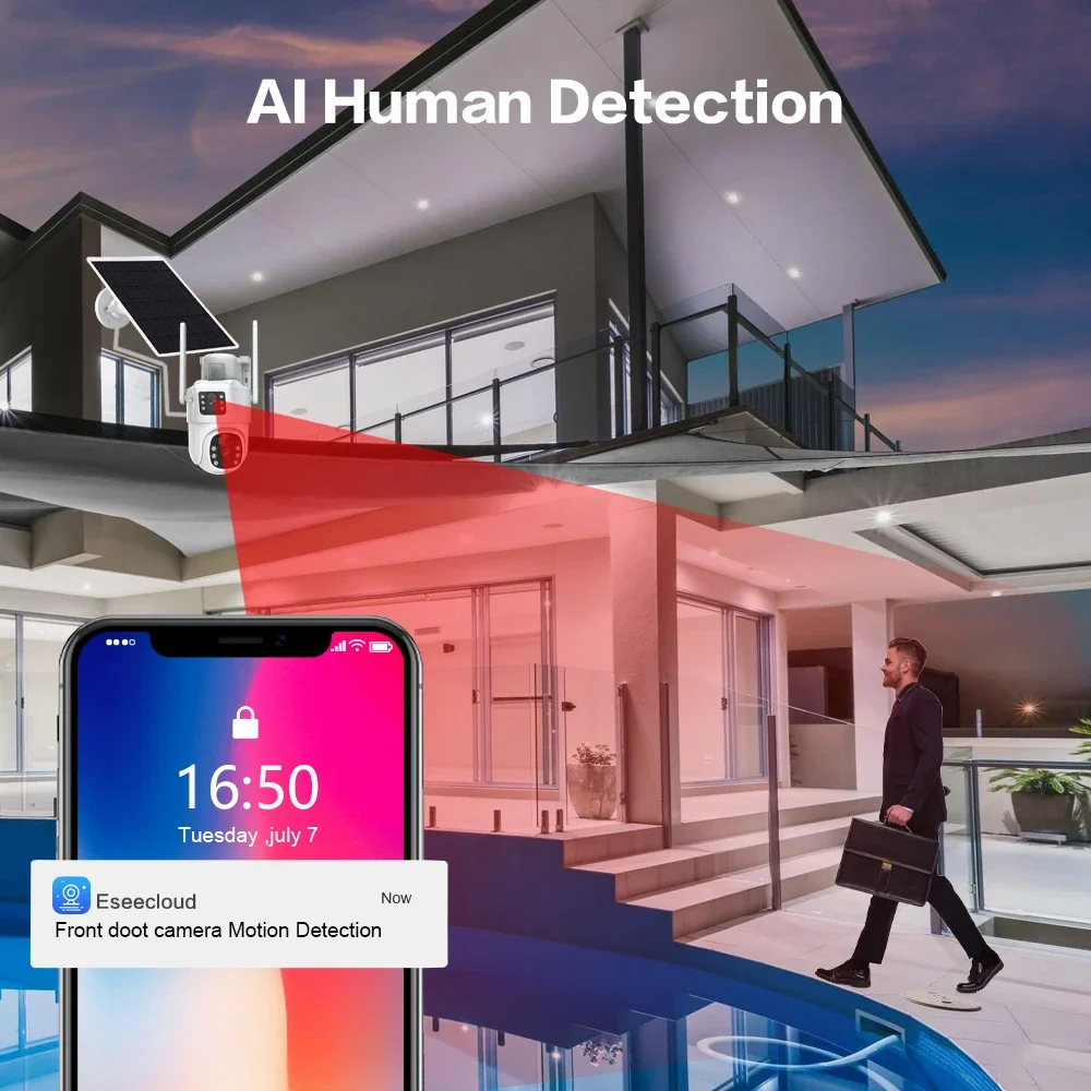 Kit Kamera CCTV tenaga surya W - Home Security Wifi Camera ulasan dan harga