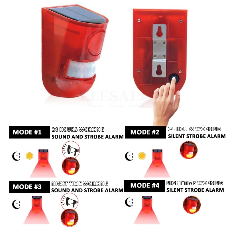 Lampu Alarm Tenaga Surya Tahan - Home Security Lights ulasan dan harga