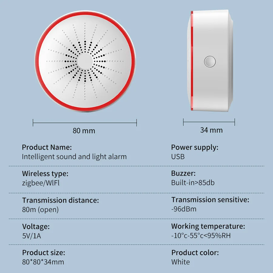 Tuya WiFi ZigBee Smart Alarm S - Home Security Lights ulasan dan harga
