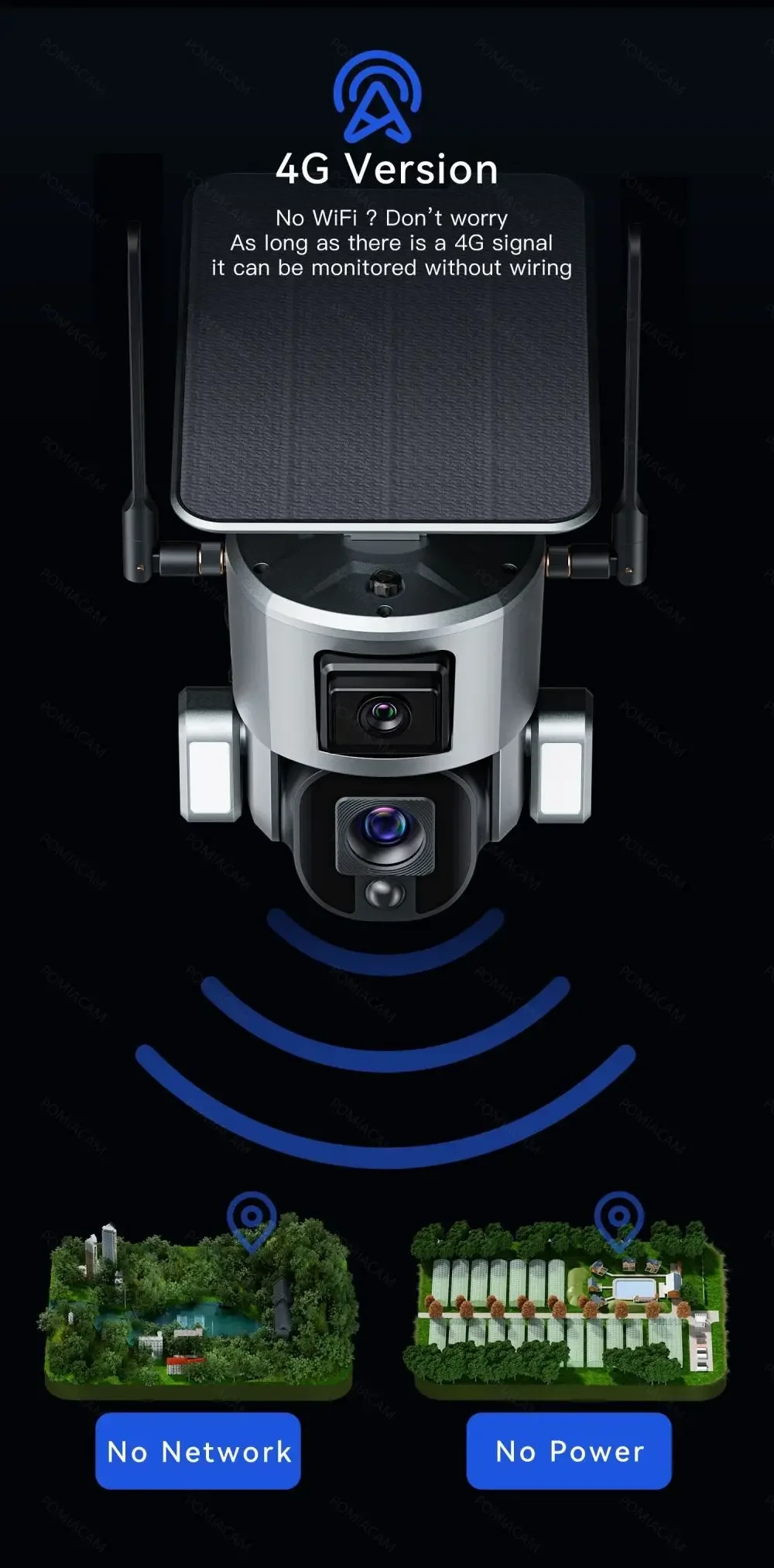 Kamera Surya Nirkabel 4G Lensa - Home Security Uk ulasan dan harga