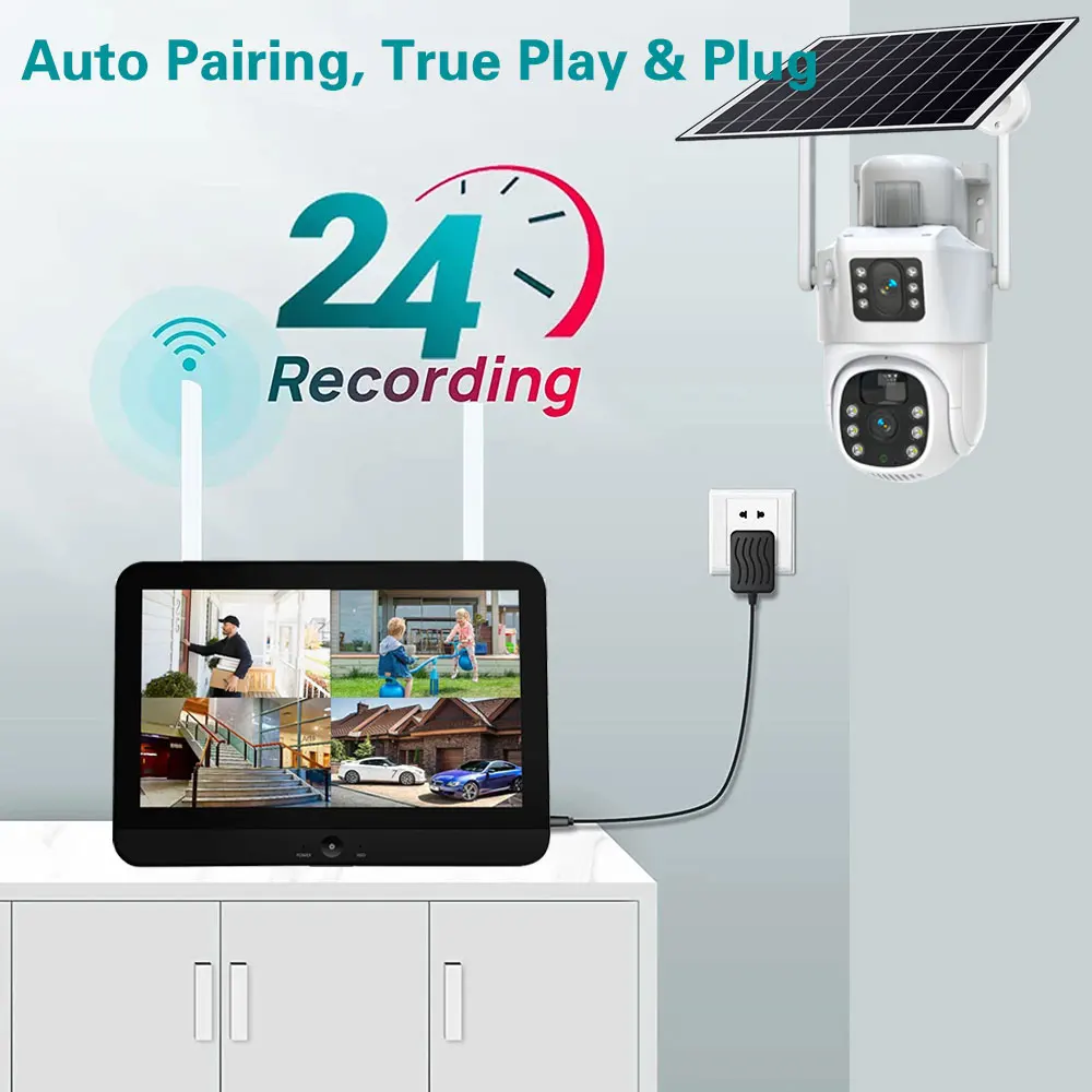 Kit Kamera Cctv NVR nirkabel,  - Home Security Wifi Camera ulasan dan harga
